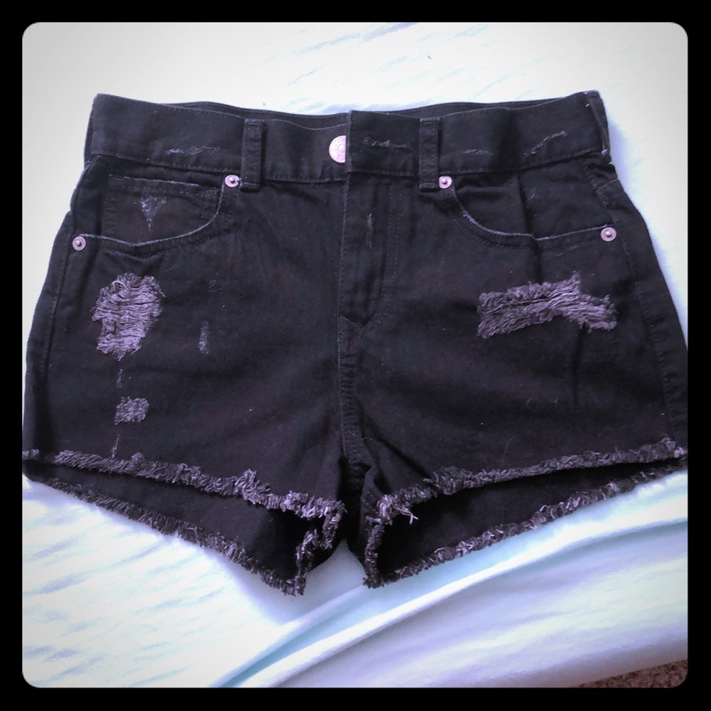 Express black jean shorts